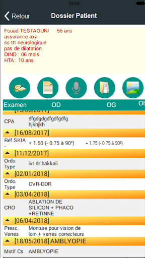 Android application GestiCab médical multi-spécial screenshort