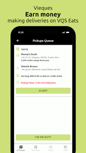 Android application VQS Eats Driver screenshort