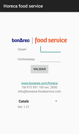 Android application bonÀrea food service screenshort