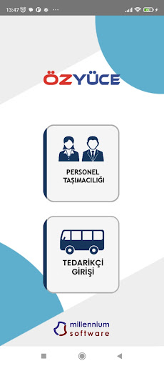 Android application Özyüce Turizm screenshort