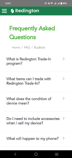 Redington Trade-In Screen 2