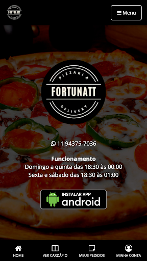 Android application Pizzaria Fortunatt Delivery screenshort