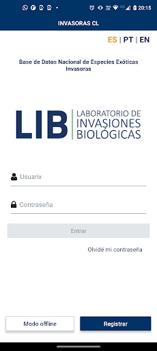 Android application Invasoras CL screenshort