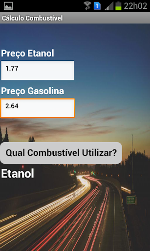Cálculo Combustível Screen 2