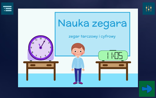 Android application Nauka zegara screenshort