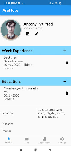Android application Arul Jobs screenshort