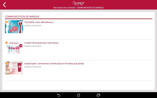 e-Training Guinot Screen 3
