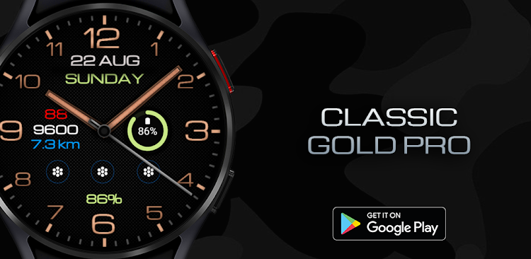 Classic Gold PRO Watcface - New - (Android)