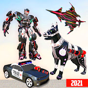 Police Dog Robot Transform Game - Flying Car Games 1.8 Icon