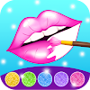 Glitter lips coloring game icon