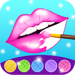 Cover Image of Descargar Labios con purpurina con juego de brochas de maquillaje para colorear  APK
