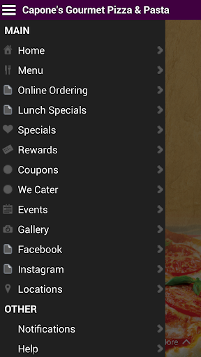 Capone’s Gourmet Pizza & Pasta Screen 2