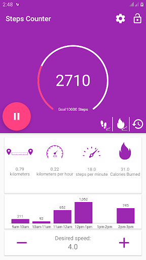 Android application Count your steps app screenshort