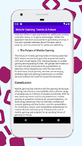 Mobile Gaming: Trends & Future