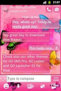 Nice Pink Theme GO SMS Pro For PC installation