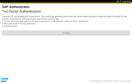 Screenshot of SAP Authenticator