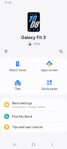 Screenshot of Galaxy Fit3 Plugin