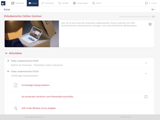 myLMS Screen 2