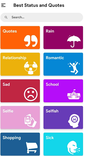 Android application status and quote screenshort