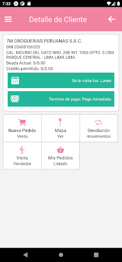Conflux - Toma pedido Odoo Screen 2