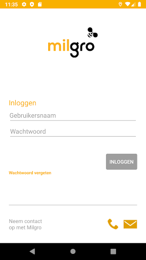 Android application Milgro Order App screenshort