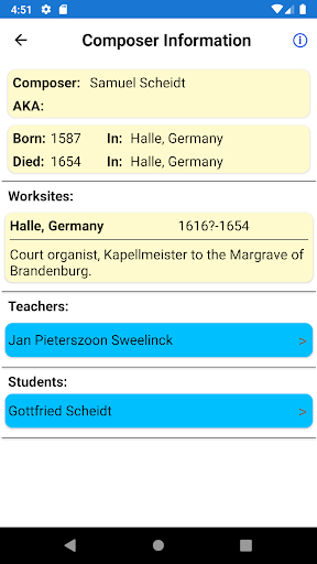 Android application Early Music Companion screenshort