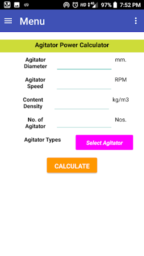 Agitator Power Calculator Pro Screen 3