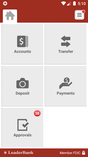 Leader Bank Business Banking Screen 3