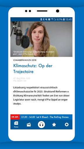 Android application radio 100,7 Luxembourg screenshort