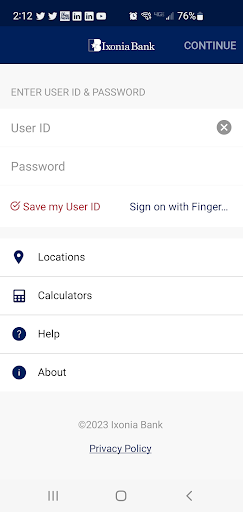 Android application Ixonia Bank Mobile screenshort