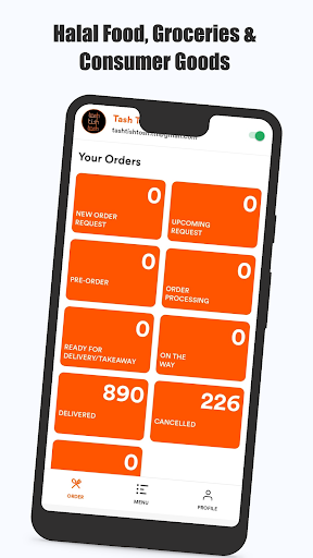 Android application Hungryy Merchant screenshort
