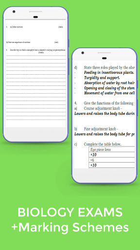 Biology Form 1 Exams  Answers