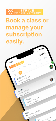 Android application Strive Fitness Company screenshort