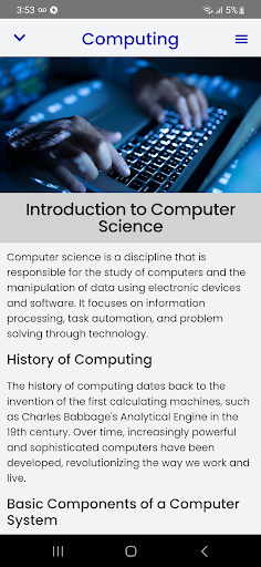 Informatics Course Screen 2