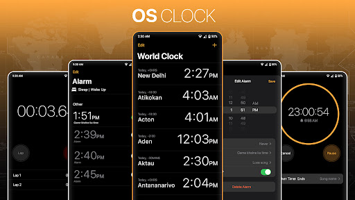 Android application Clock OS16: Phone 14 Pro Clock screenshort