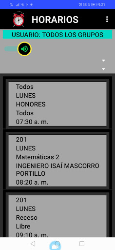 HORARIOS Screen 3