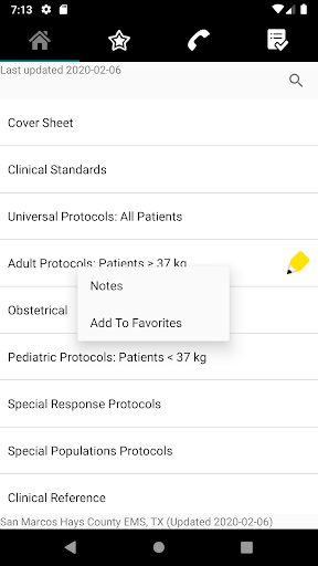 SMHC EMS Protocols Screen 2