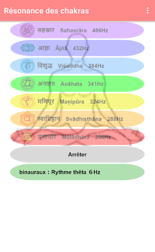 Android application Résonance des chakras screenshort