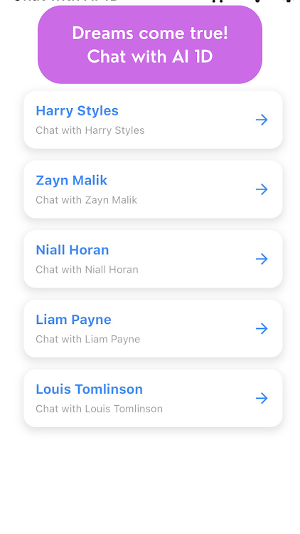 Chat with AI for One Direction - 13.0.0 - (Android)