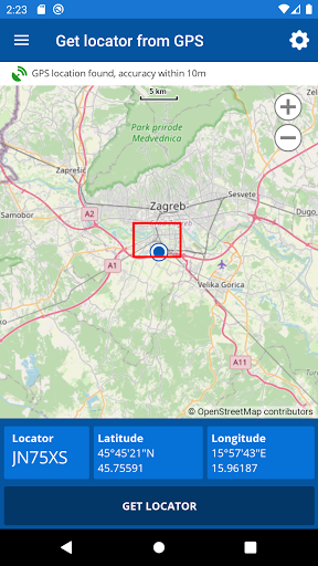 Android application QTH locator toolkit HAM radio screenshort