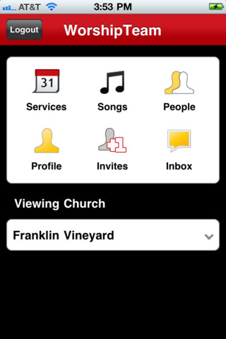 Android application WorshipTeam.com screenshort