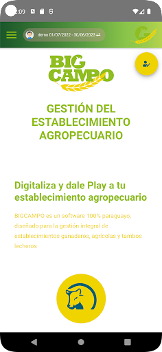 Android application BIGCAMPO screenshort