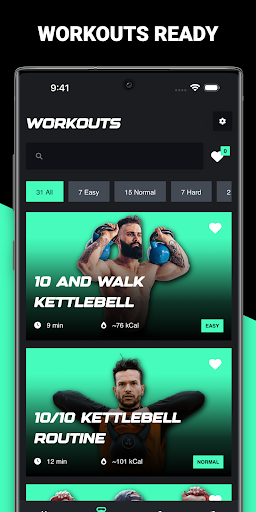 Screenshot of Kettlebell Training App