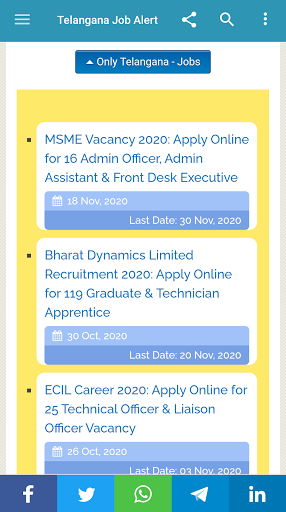 Telangana Job Alert- TS Jobs Screen 2
