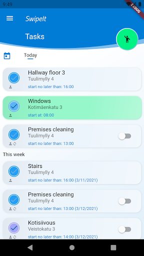 Android application SwipeIt screenshort