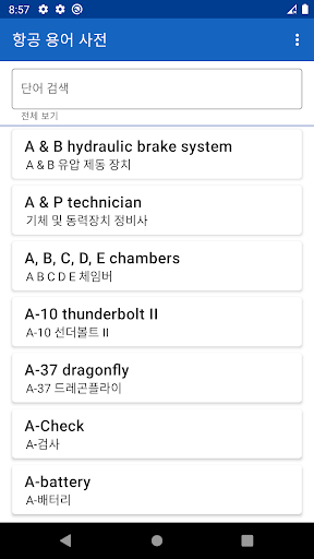 항공 용어 사전 Screen 2