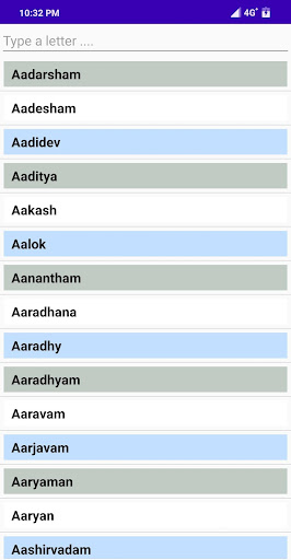 House Names Screen 2