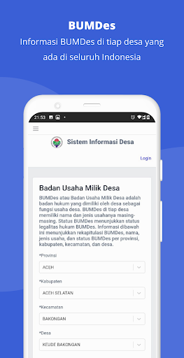 Sistem Informasi Desa Screen 2