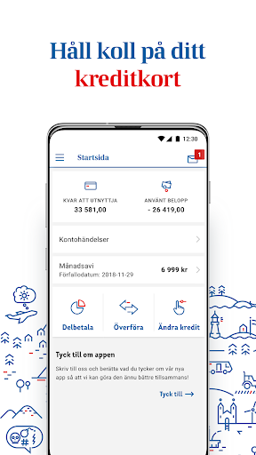 Android application Wasa Kredit - Ditt kreditkort screenshort