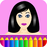 Coloring pages: Model dress up icon